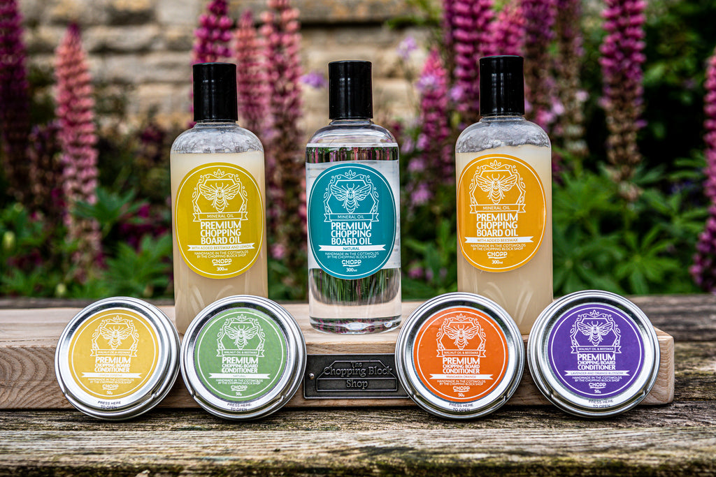 Chopping board Oils, Beeswax and Conditioners