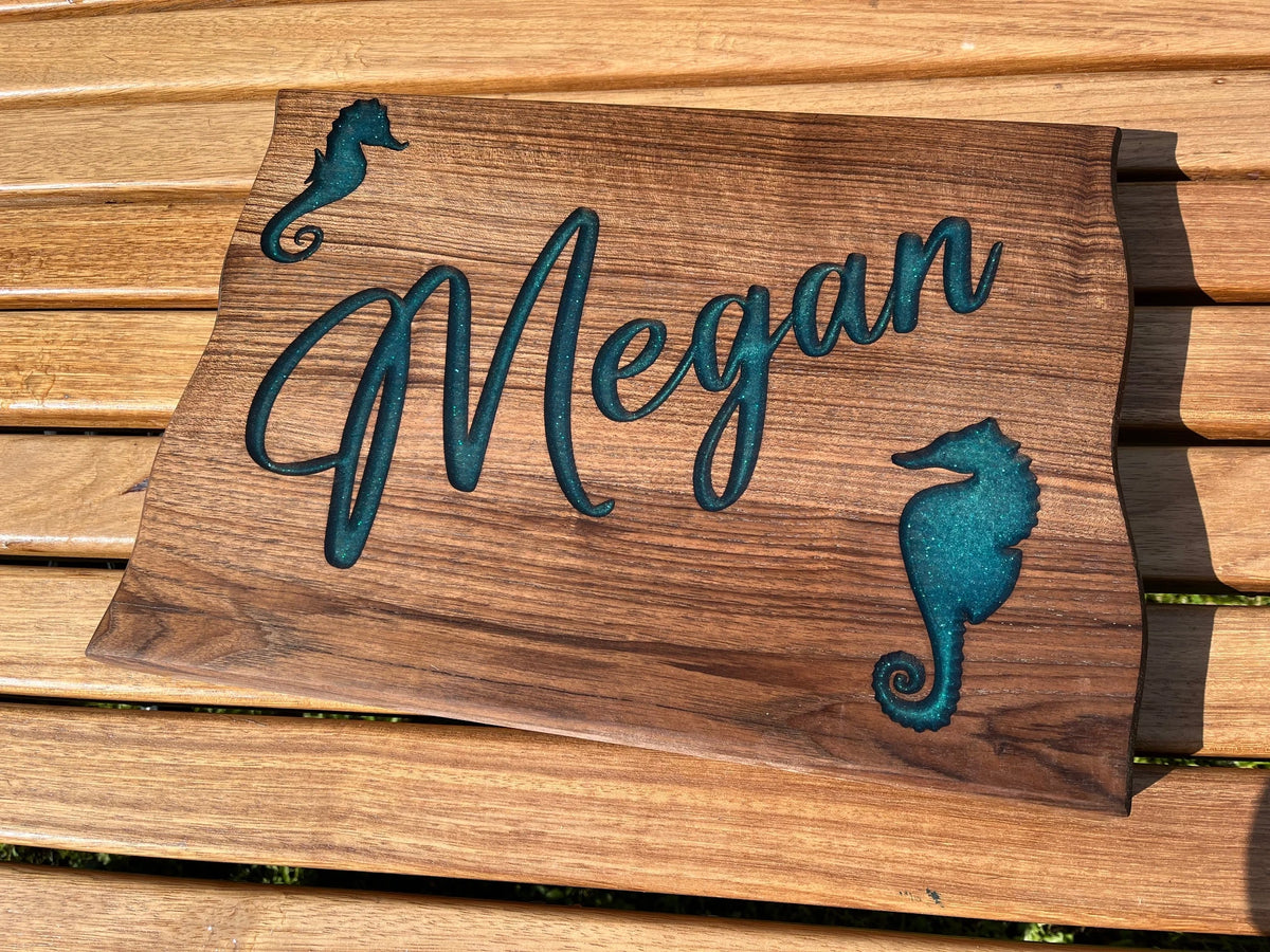 Specialist coloured Engraving on a chopping board