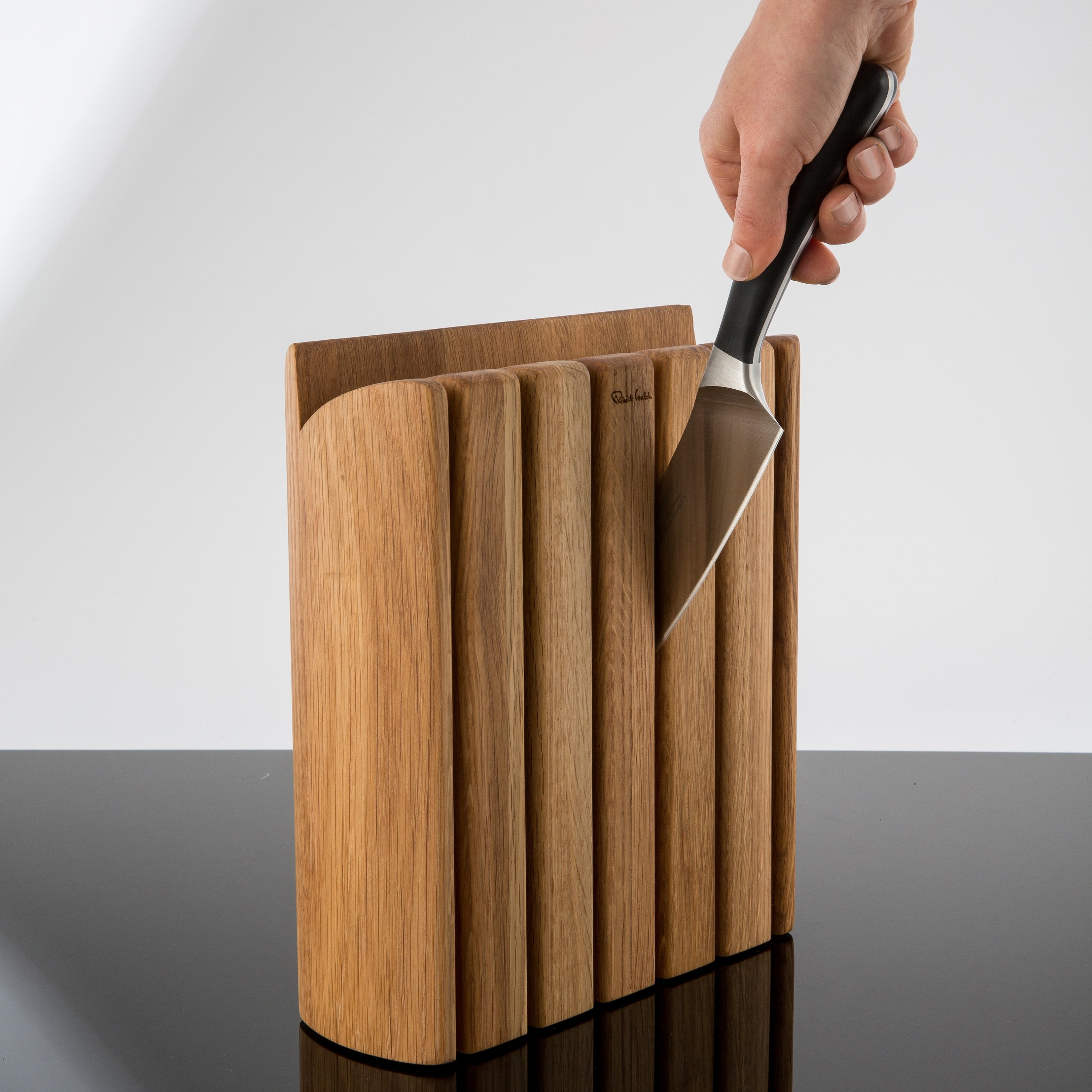 Signature Prism Oak Knife Block Set, Includes Classic Chopping Board and  Sharpener