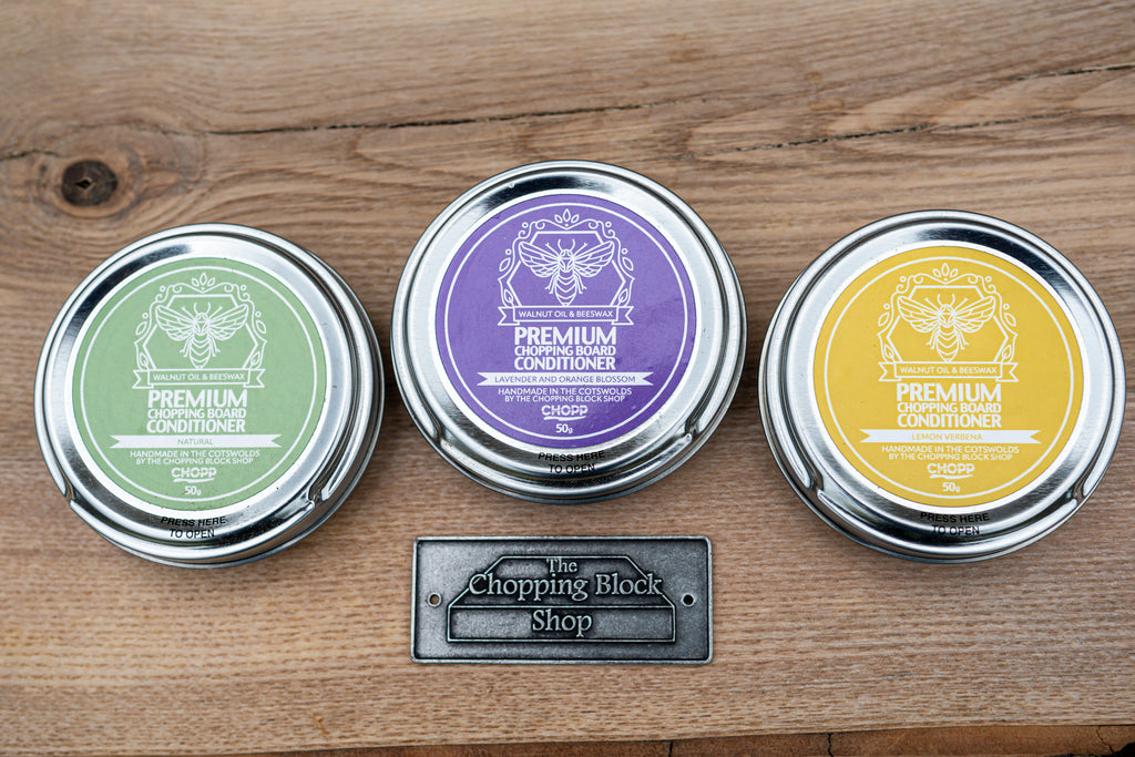 chopping board conditioner triple pack, natural lemon and lavender