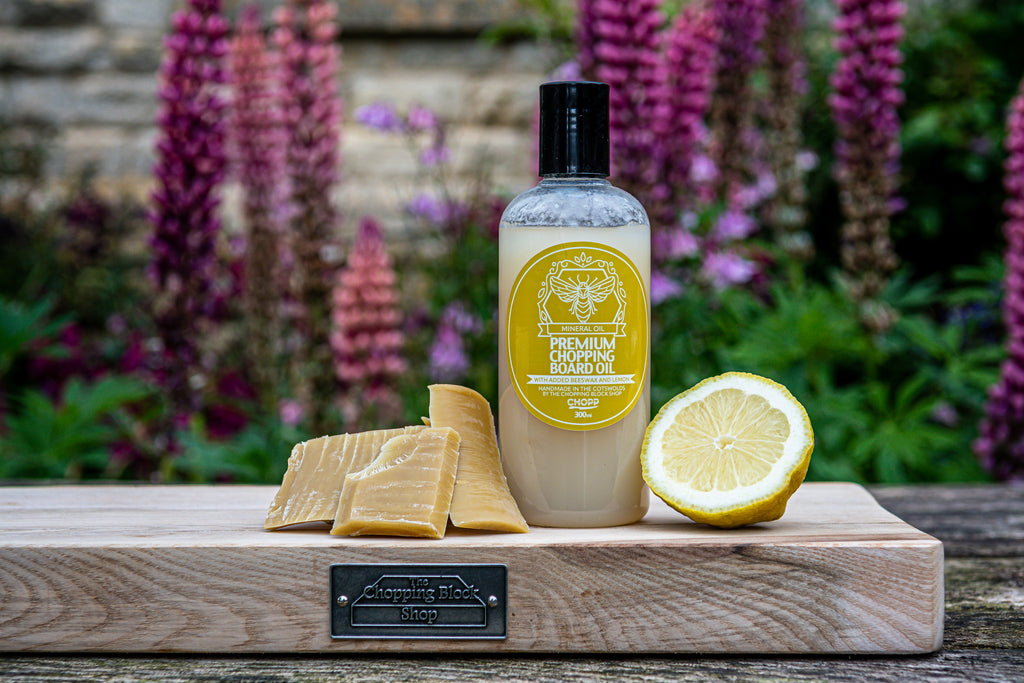 premium chopping board oil with beeswax and lemon by The Chopping Block Shop